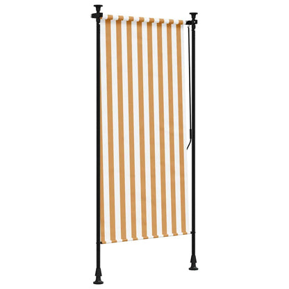 Outdoor Roller Blind Orange and White 120x270 cm Fabric&Steel