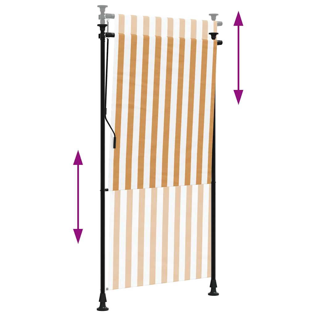 Outdoor Roller Blind Orange and White 120x270 cm Fabric&Steel