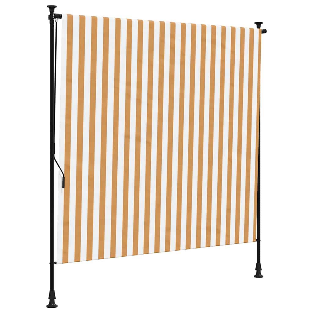 Outdoor Roller Blind Orange and White 150x270 cm Fabric&Steel