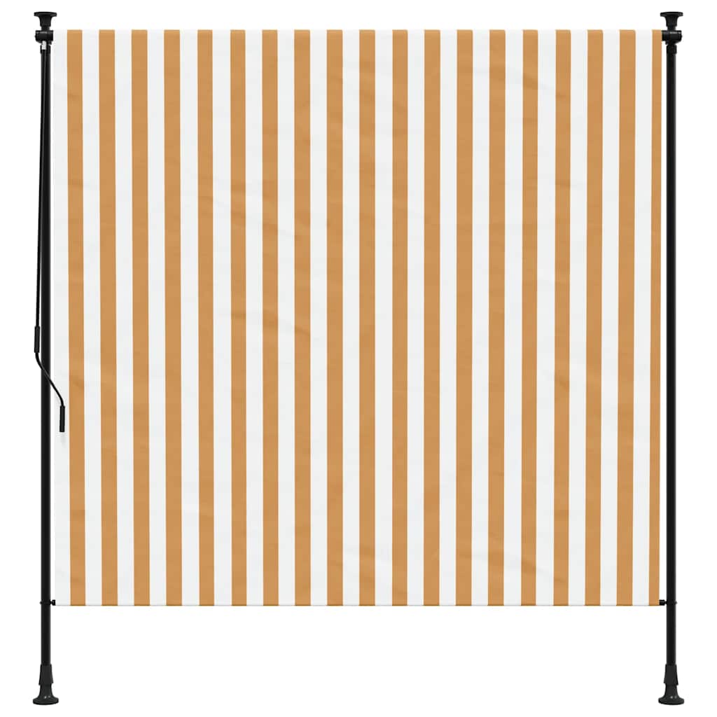 Outdoor Roller Blind Orange and White 150x270 cm Fabric&Steel