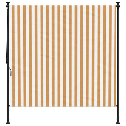 Outdoor Roller Blind Orange and White 200x270 cm Fabric&Steel