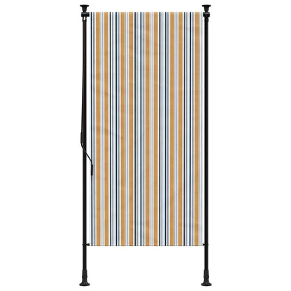 Outdoor Roller Blind Yellow and White 100x270 cm Fabric&Steel