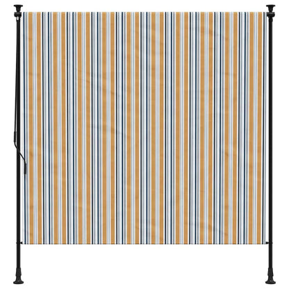 Outdoor Roller Blind Yellow and White 150x270 cm Fabric&Steel