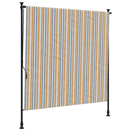 Outdoor Roller Blind Yellow and White 200x270 cm Fabric&Steel