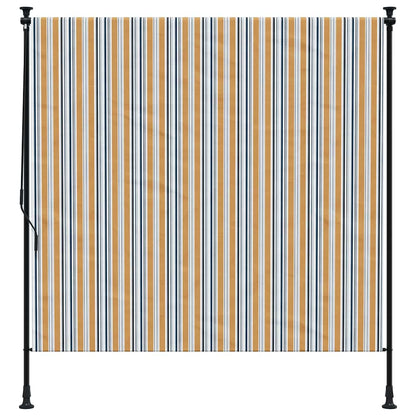 Outdoor Roller Blind Yellow and White 200x270 cm Fabric&Steel