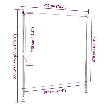 Outdoor Roller Blind Yellow and White 200x270 cm Fabric&Steel