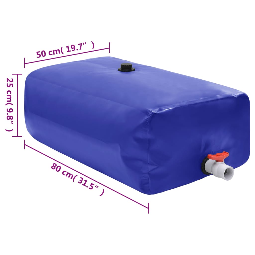 Water Tank with Tap Foldable 100 L PVC