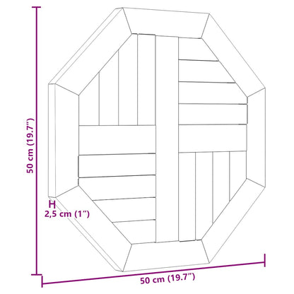Table Top 50x50x2.5 cm Octagonal Solid Wood Teak