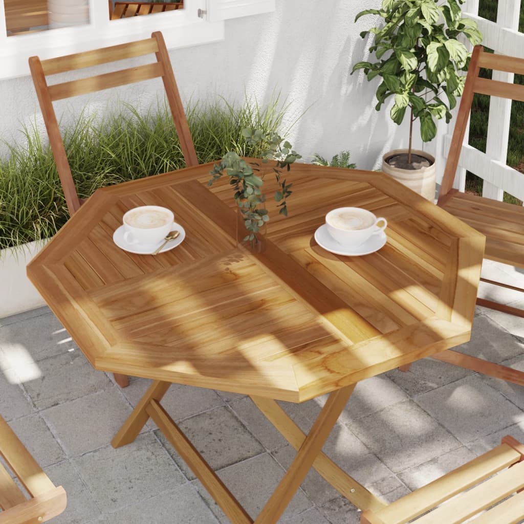 Table Top 90x90x2.5 cm Octagonal Solid Wood Teak