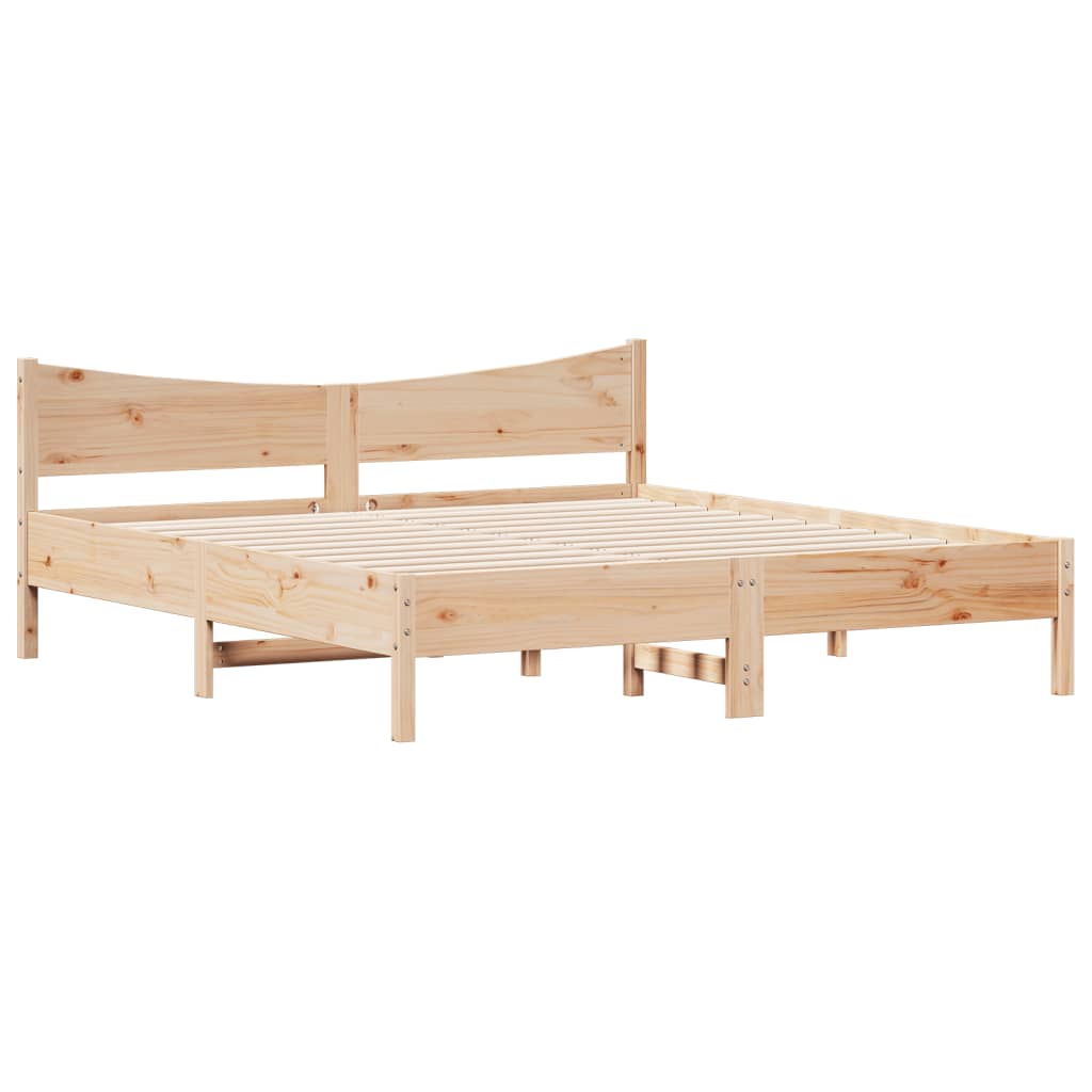 Bed Frame without Mattress 200x200 cm Solid Wood Pine