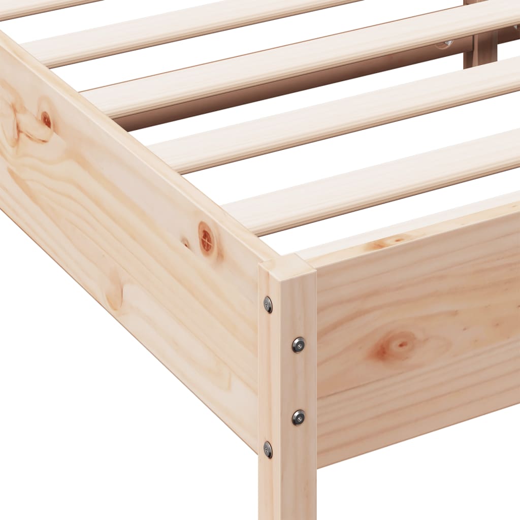 Bed Frame without Mattress 200x200 cm Solid Wood Pine
