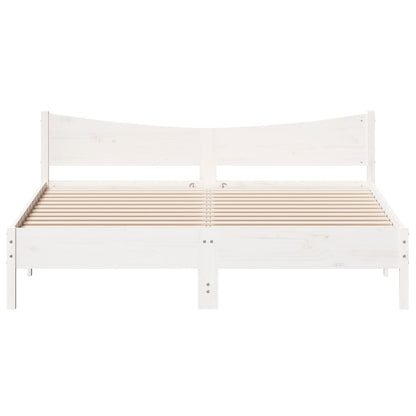 Bed Frame without Mattress White 200x200 cm Solid Wood Pine