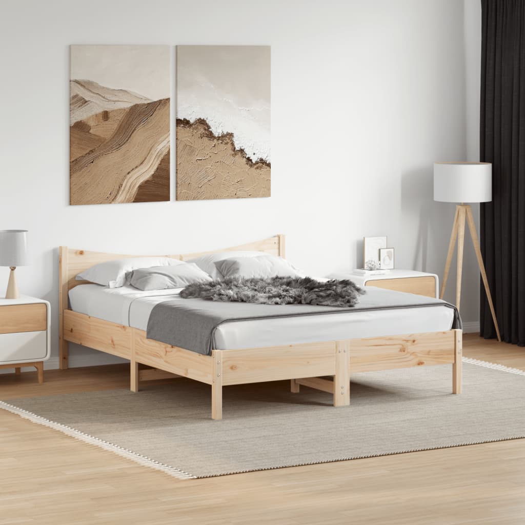Bed Frame without Mattress 160x200 cm Solid Wood Pine