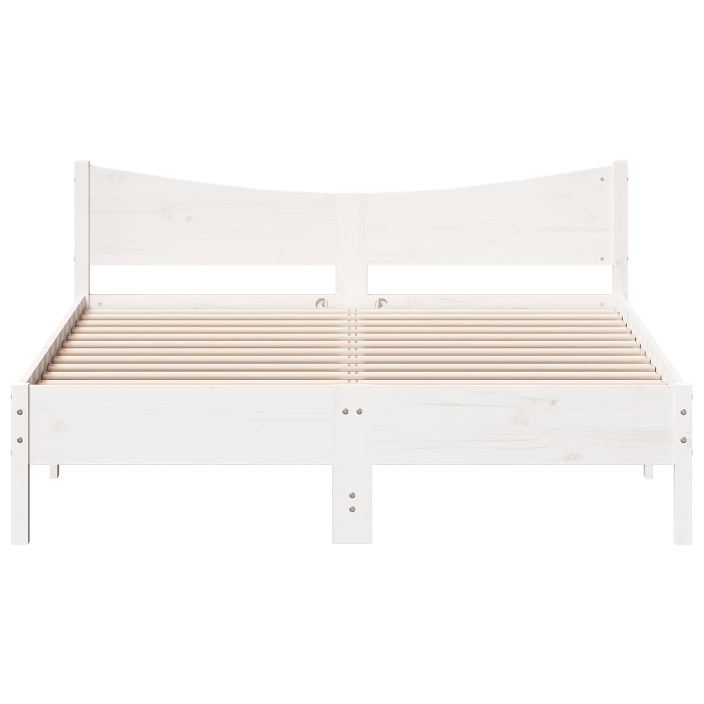 Bed Frame without Mattress White 160x200 cm Solid Wood Pine