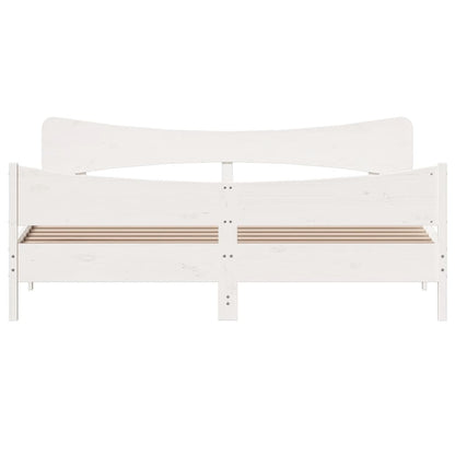 Bed Frame without Mattress White 200x200 cm Solid Wood Pine
