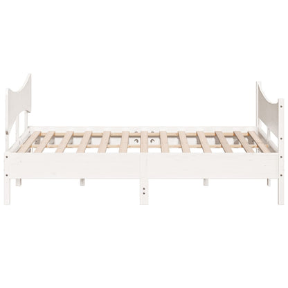 Bed Frame without Mattress White 200x200 cm Solid Wood Pine