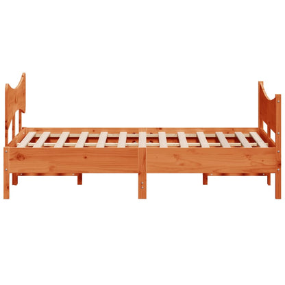 Bed Frame without Mattress Wax Brown 140x200 cm Solid Wood Pine
