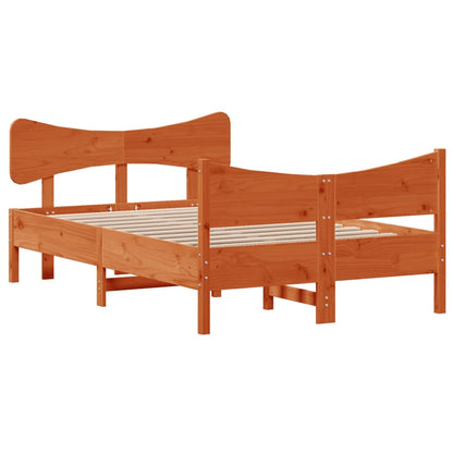Bed Frame without Mattress Wax Brown 120x200 cm Solid Wood Pine