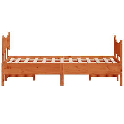 Bed Frame without Mattress Wax Brown 135x190 cm Double Solid Wood Pine