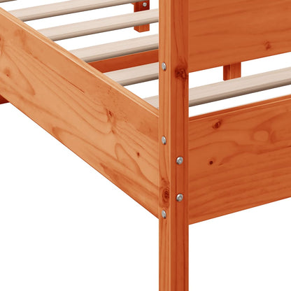 Bed Frame without Mattress Wax Brown 135x190 cm Double Solid Wood Pine