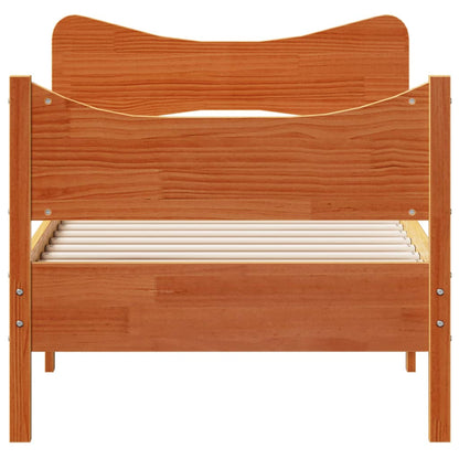 Bed Frame without Mattress Wax Brown 75x190 cm Small Single Solid Wood Pine