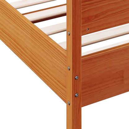 Bed Frame without Mattress Wax Brown 75x190 cm Small Single Solid Wood Pine