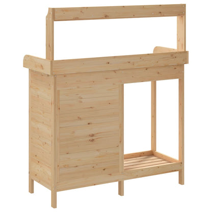 Potting Table with Cabinet 110,5x45x124,5 cm Solid Wood Fir