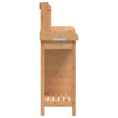 Potting Table with Cabinet Brown 110.5x45x124.5 cm