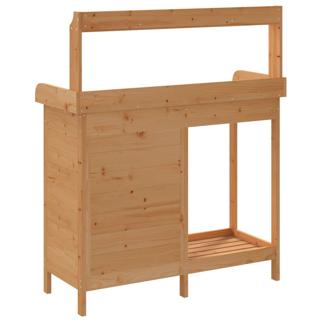 Potting Table with Cabinet Brown 110.5x45x124.5 cm