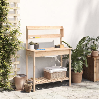 Potting Table with Sink 147,5x44x139,5 cm Solid Wood Fir