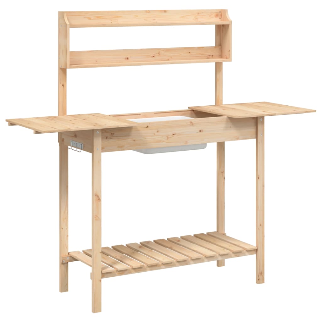 Potting Table with Sink 147,5x44x139,5 cm Solid Wood Fir