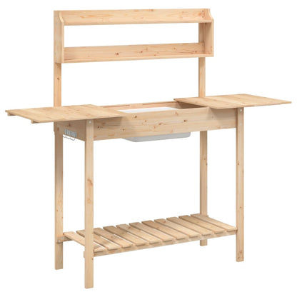 Potting Table with Sink 147,5x44x139,5 cm Solid Wood Fir