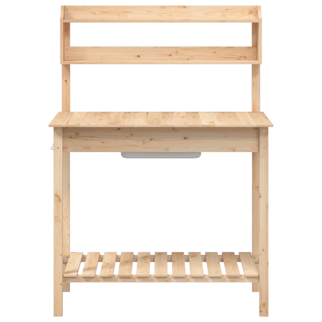 Potting Table with Sink 147,5x44x139,5 cm Solid Wood Fir