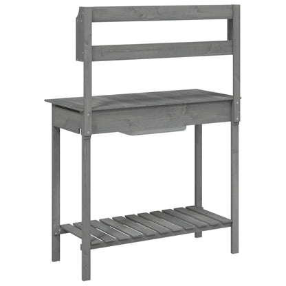 Potting Table with Sink Grey 147,5x44x139,5 cm Solid Wood Fir