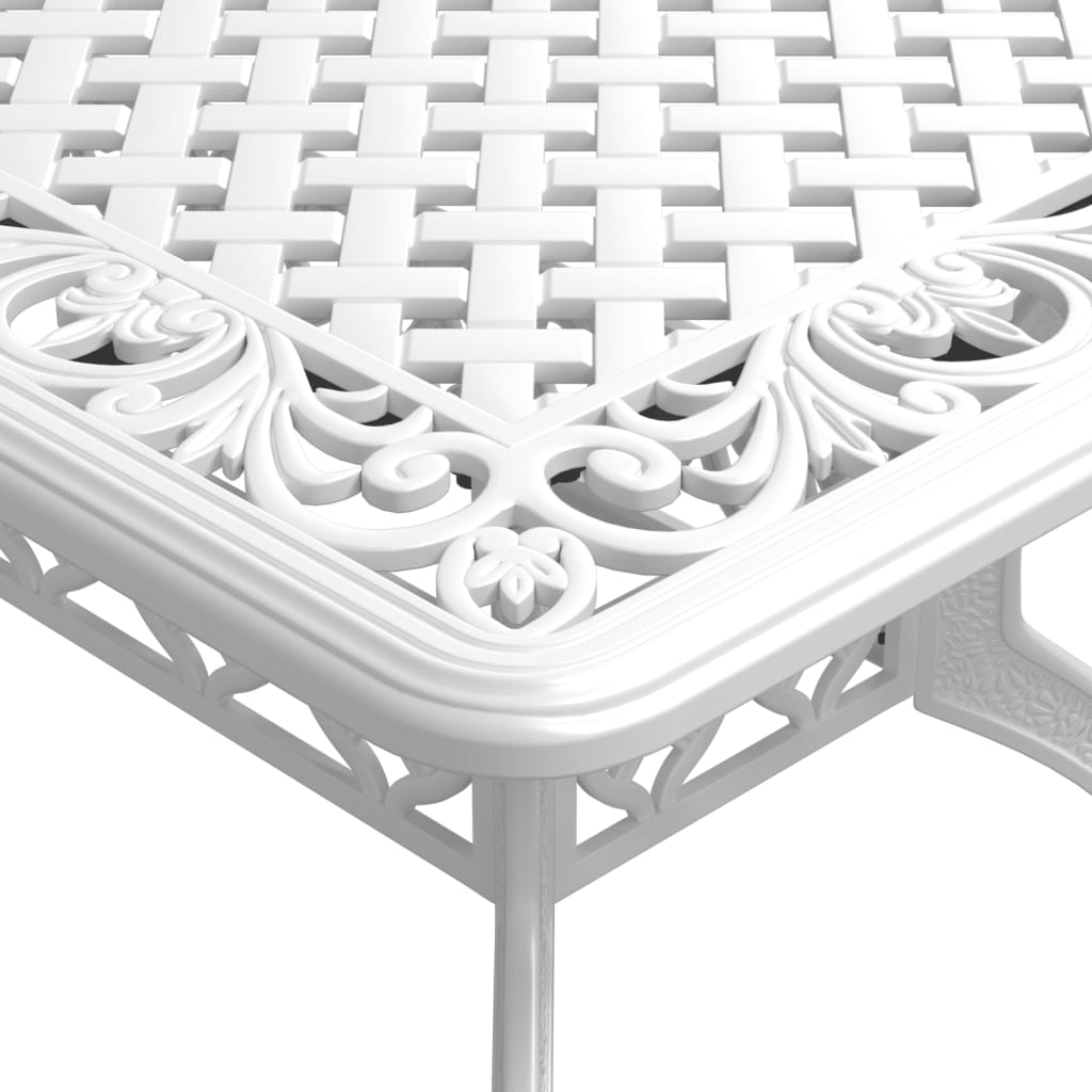 Garden Dining Set | White | Cast Aluminium | 5 Piece | Durable