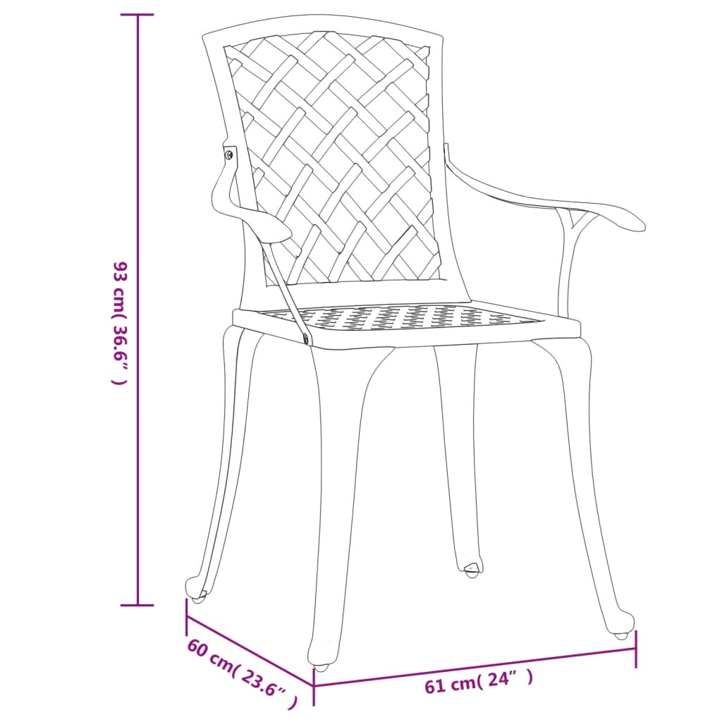 Garden Chair | Bronze | Cast Aluminium | Medium | Durable | Garden Chair