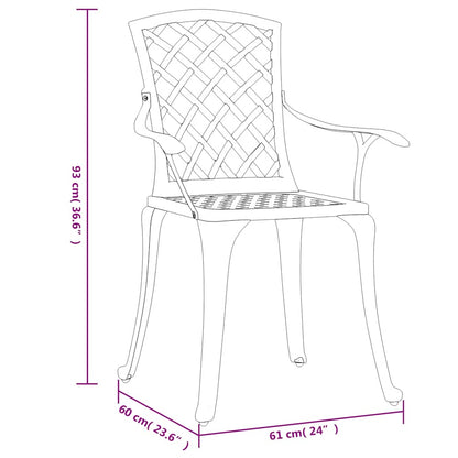 Garden Chairs 6 pcs Cast Aluminium White