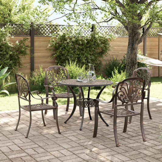 Garden Dining Set | Bronze | Cast aluminium | 5-piece set |  Durable