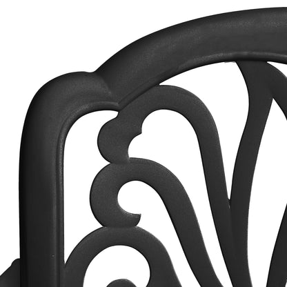 5 Piece Garden Dining Set Black Cast Aluminium