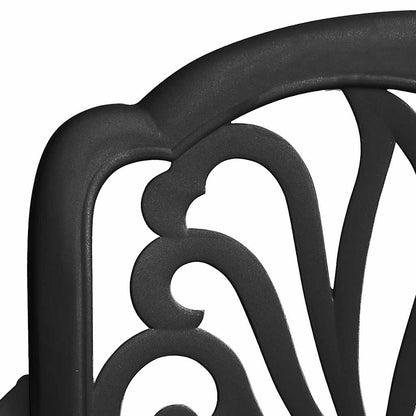 3 Piece Bistro Set Black Cast Aluminium
