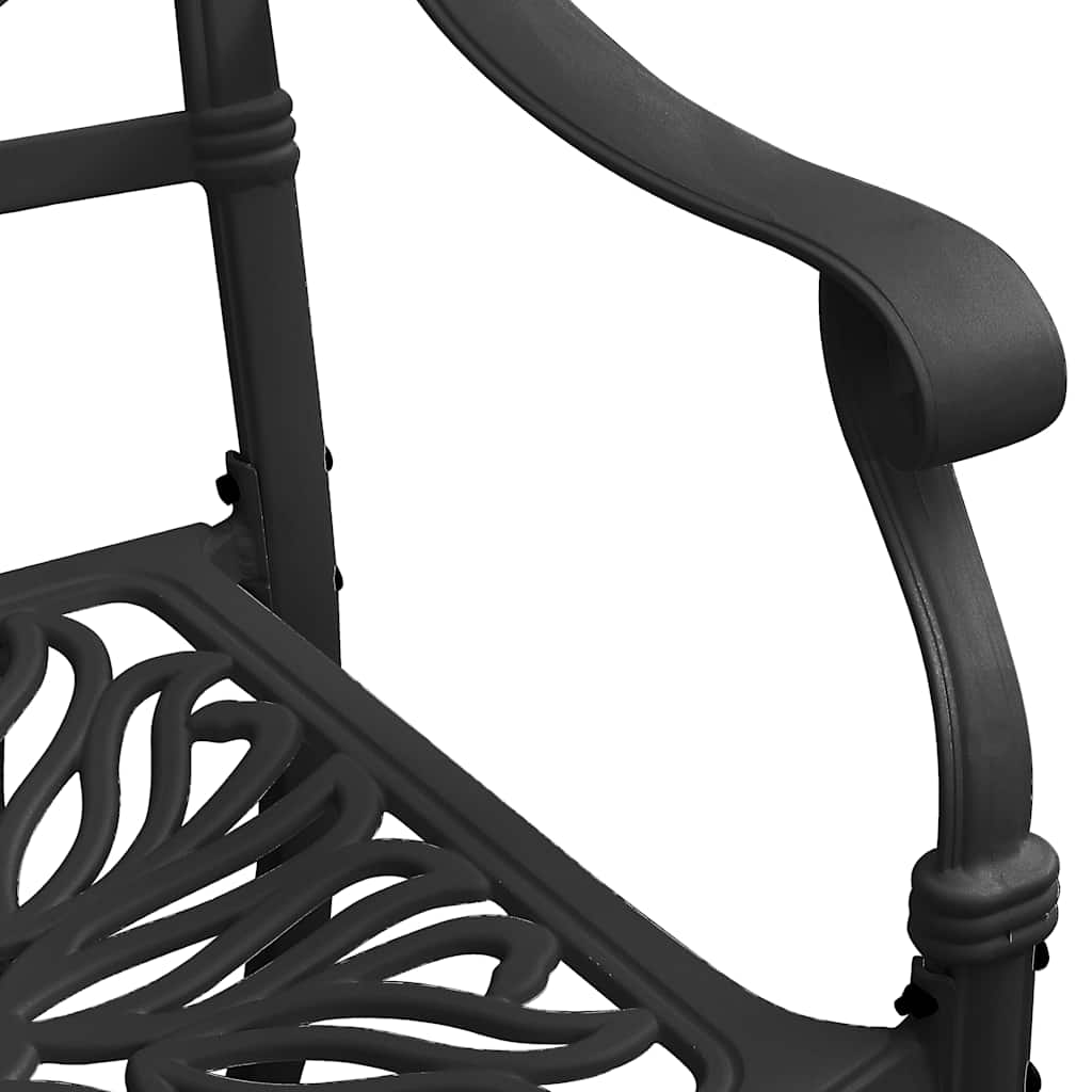 3 Piece Bistro Set Black Cast Aluminium