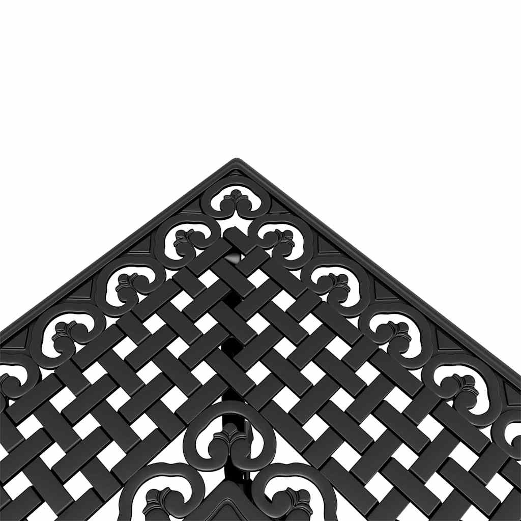 5 Piece Garden Dining Set Black Cast Aluminium