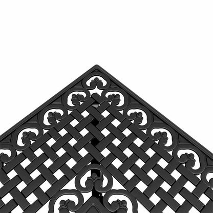 5 Piece Garden Dining Set Black Cast Aluminium