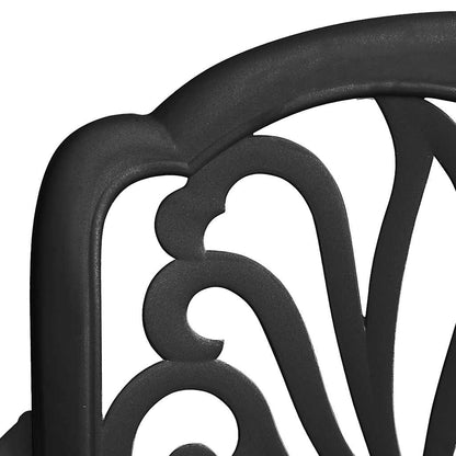 5 Piece Garden Dining Set Black Cast Aluminium