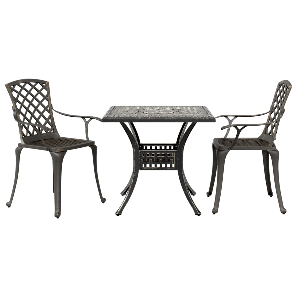 3 Piece Bistro Set Bronze Cast Aluminium