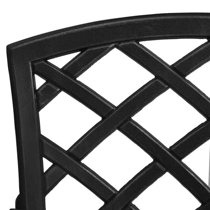 3 Piece Bistro Set Black Cast Aluminium