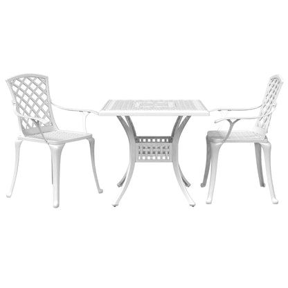 Bistro Set | White | Cast Aluminium | Medium | Durable | Bistro Set