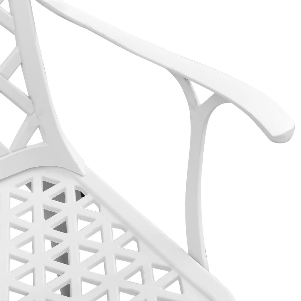 Bistro Set | White | Cast Aluminium | Medium | Durable | Bistro Set