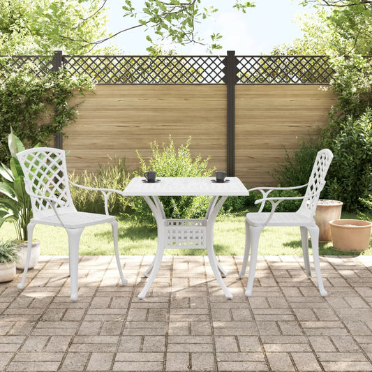 Bistro Set | White | Cast Aluminium | Medium | Durable | Bistro Set