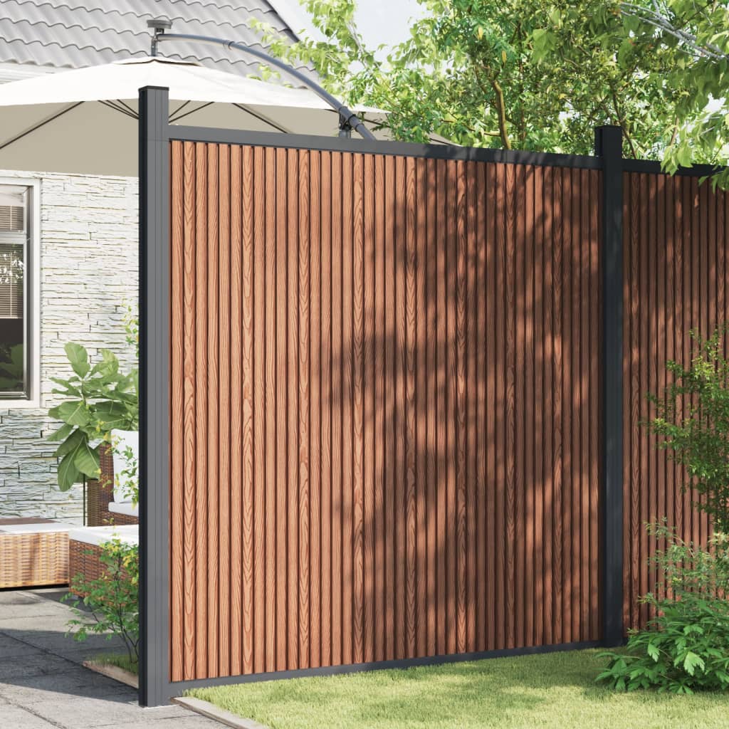 Fence Panel WPC Brown 180x186 cm